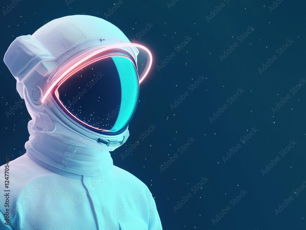 Poster astronaut exploring cosmic realms in deep space digital art futuristic environment surreal viewpoint