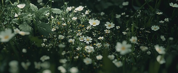 Delicate wildflowers in a natural setting