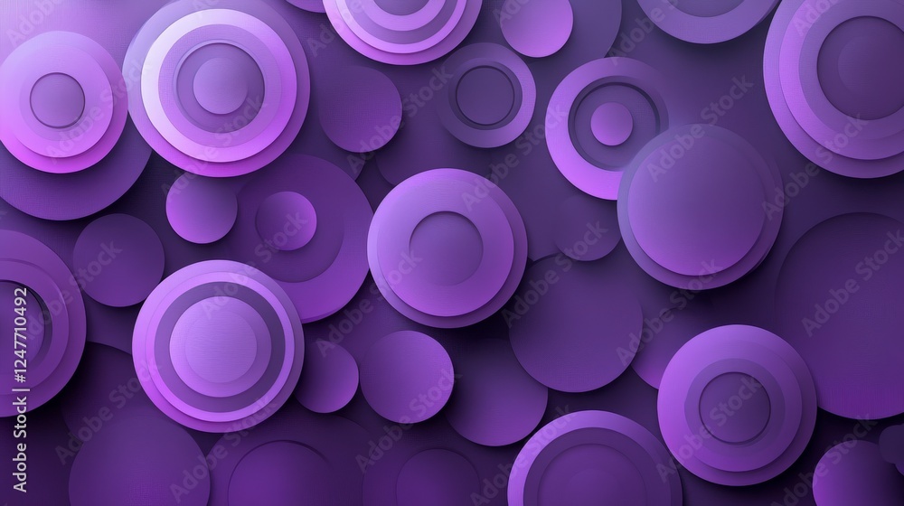 Poster abstract purple circles with gradient background for modern design