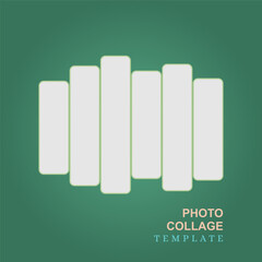 Dark green puzzle-shaped photo collage template perfect for showcasing photos with a rich, earthy, and nature-inspired theme.