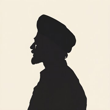 Illustration of Bhagat Singh's Silhouette Against a Neutral Background