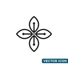 Simple Design Flower Icon Template 
