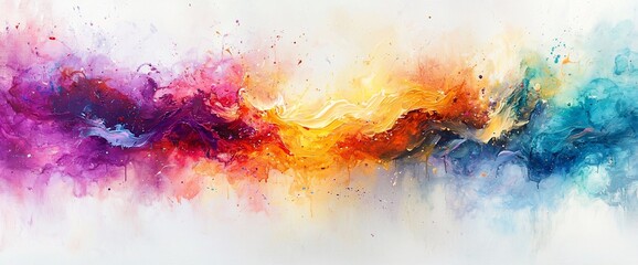 Fototapeta premium Abstract colorful paint swirls and splashes.