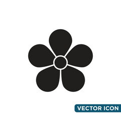 Simple Design Flower Icon Template 