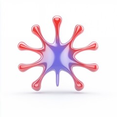 Abstract Bioluminescent Organism 3D Render Red Purple Gradient Cell