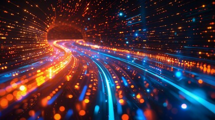 Obraz premium 未来的なデジタル風景の印象的なグラフィック5