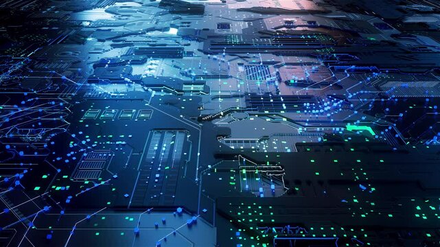 Futuristic Digital World Background with Artificial Intelligence Aesthetic