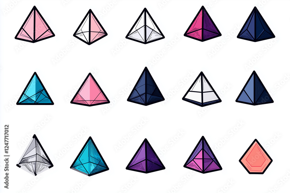Poster seamless pattern with triangle trees