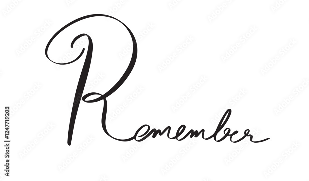 Aufkleber remember text font calligraphy hand written lettering script black color object icon nostalgia commu