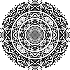 Mandala pattern black and white doodles sketch good mood