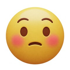 Fototapeta premium An emoji with a blank and shy expression.