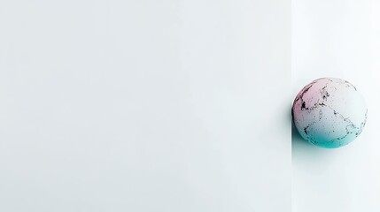Abstract Pastel Sphere on White Background Minimalist Digital Art