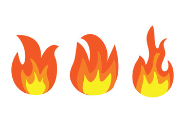 Fire icons set. Fire flame symbol set. Vector illustration