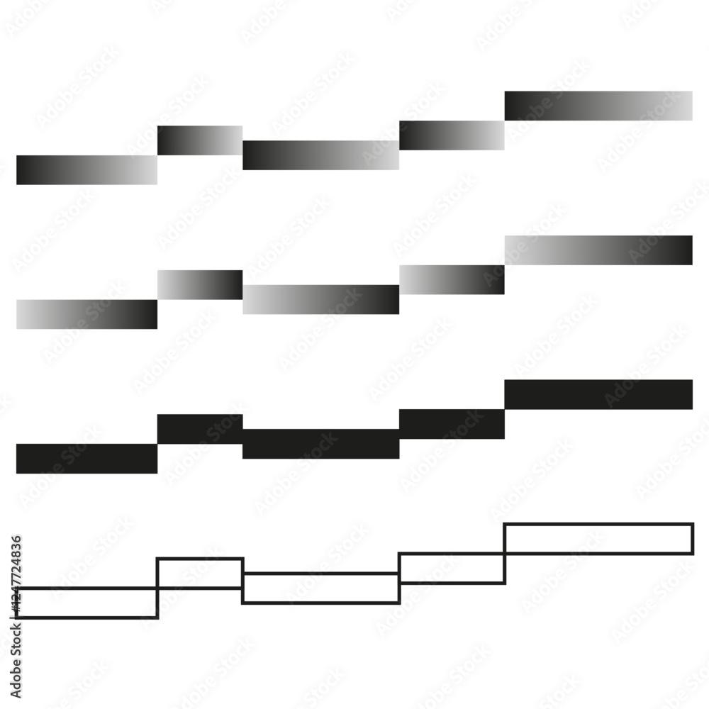 Poster gradient bar design. geometric rectangular shapes. abstract black patterns. vector illustration.
