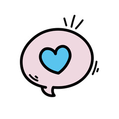 Heart in speech bubble love Communication message This element can be used for decoration card, Element design, Poster Background