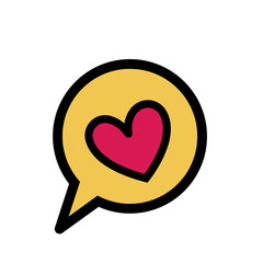 Heart in speech bubble love Communication message This element can be used for decoration card, Element design, Poster Background
