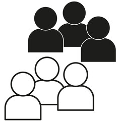 Group icon symbol. Multiple people vector. Social community graphic. Simple team design.