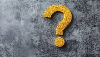 Yellow Question Mark on Gray Texture