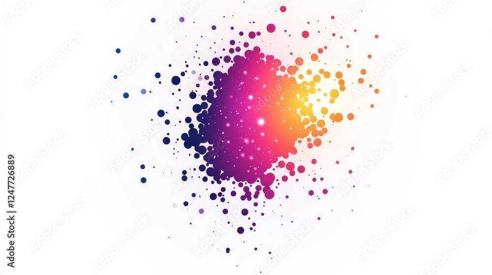 Poster vibrant colorful splashes of paint creating abstract background design