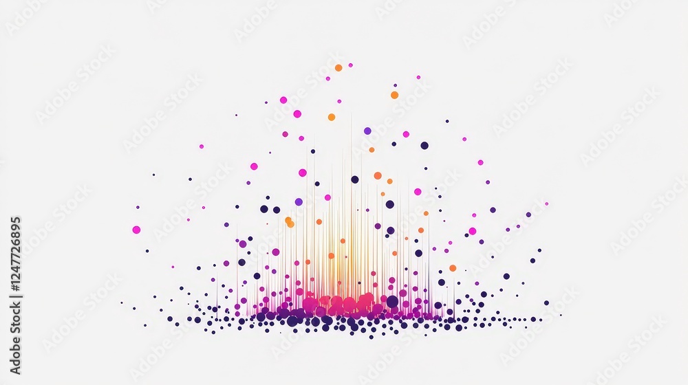 Aufkleber abstract colorful burst of dots and lines on a minimalist background