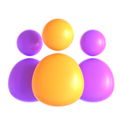 group yellow 3d icon illustration