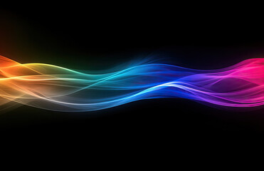 Naklejka premium Radiant Multicolor Light Beams with Sparkling Particles on Dark Background