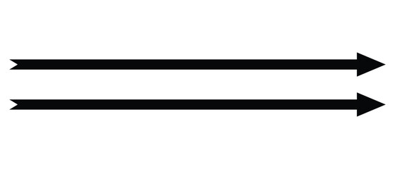 long arrow vector icon. double side left and right  straight Horizontal long arrow icon. flat style long arrow vector illustration.