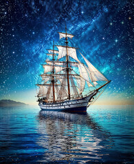 Fototapeta premium ship in the sea