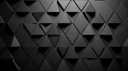 Obraz premium Abstract Black Triangle Pattern With Shadows And Depth Effects