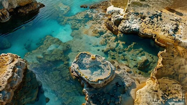 Aerial View of Hot Springs Footage 4K