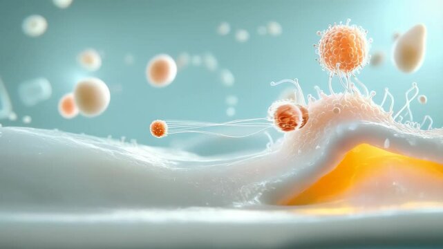 Cancer cell and Lymphocytes, Macrophage attack of the cells 