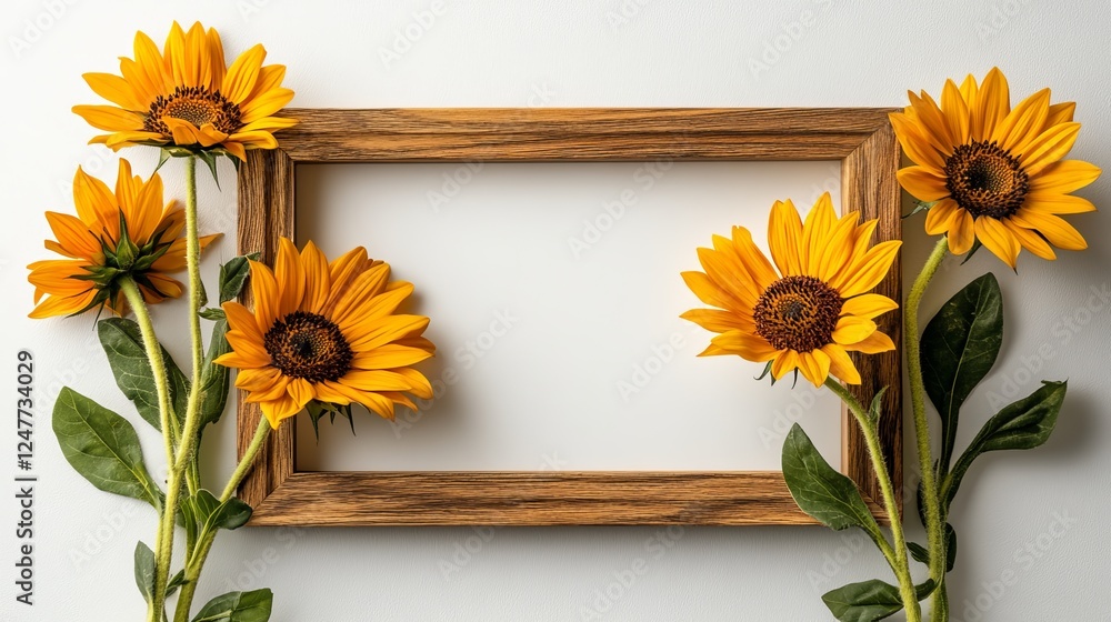 Poster beautifully arranged picture frame adorned with vibrant colorful flowers creating a charming and art