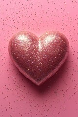 Obraz premium Heart shaped glitter on a soft pink background for creative and artistic projects