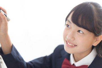 授業中の中学生