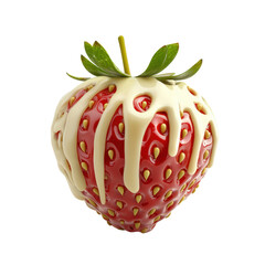 Fresh Strawberry Drizzled with Creamy White Chocolate Sauce