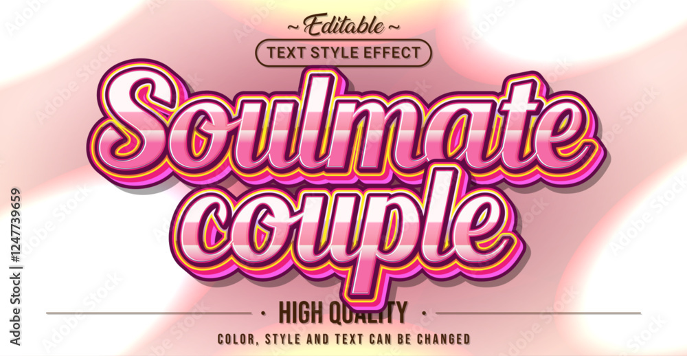Poster editable text style effect - soulmate couple text style theme.