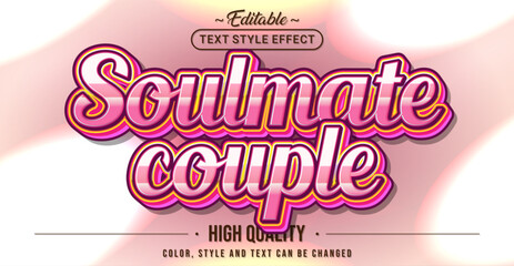 Editable text style effect - Soulmate Couple text style theme.