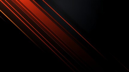 Abstract modern flat design.  Warm color palette of reds, oranges, and yellows against a dark, sleek black background.  Diagonal lines suggest metallic texture.  Clean, simple, two-dimensional shapes 