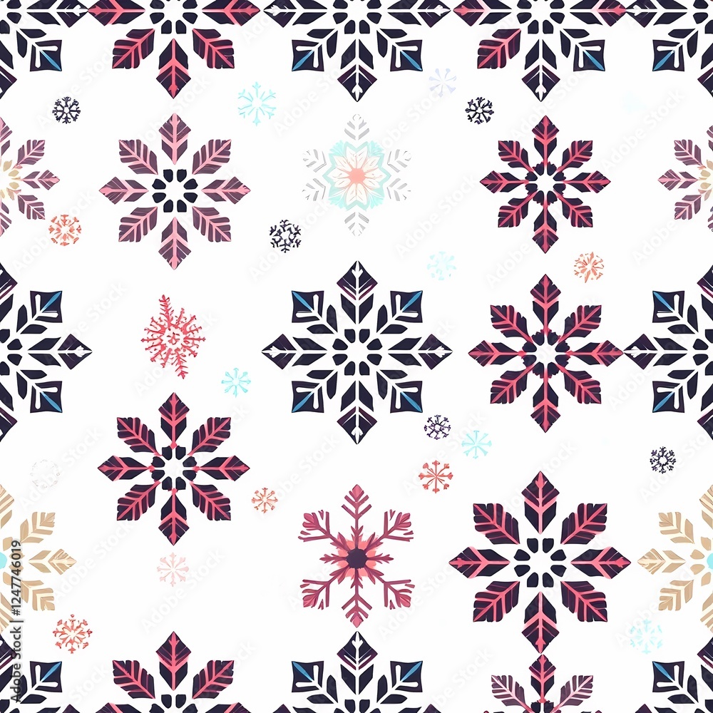 Poster winter wonderland seamless pattern: a charming and festive seamless pattern featuring an array of in