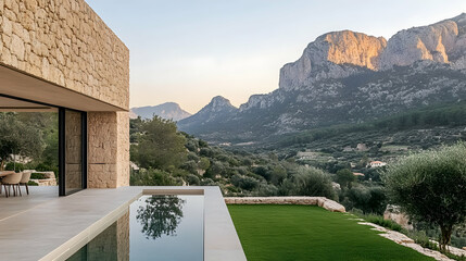 A minimalist modern house in the mountains of Mallorca