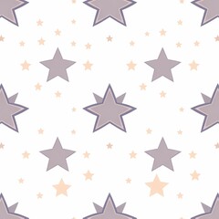 Obraz premium Pastel Starry Night Seamless Pattern 