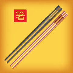 Poster with chopsticks