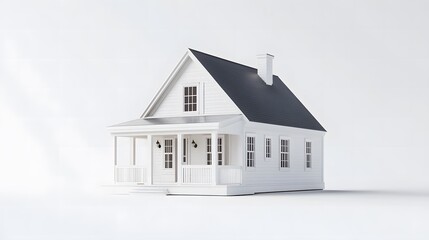 Fototapeta premium Realistic Toy House with Vibrant Colors and Intricate Details Isolated In White Background