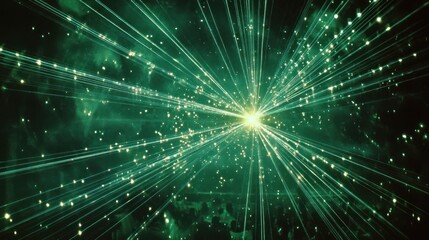 Obraz premium Spectacular Laser Show Illuminating a Crowd with Emerald Green Light