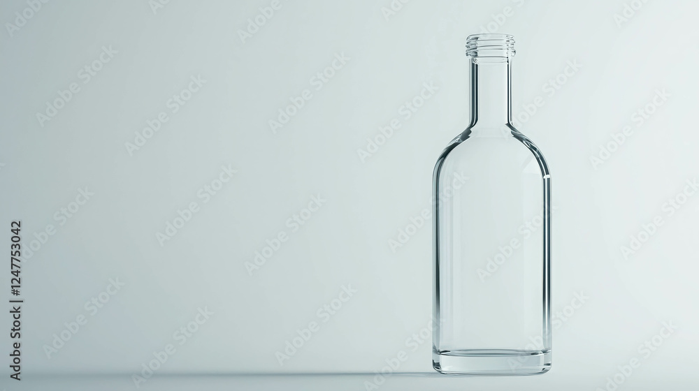 Aufkleber simple elegant glass bottle with smooth curves and minimalist design in a soft background