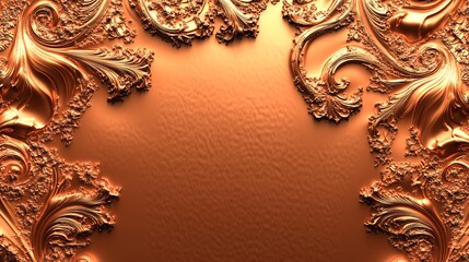 Golden Ornate Frame Design Artistic Background