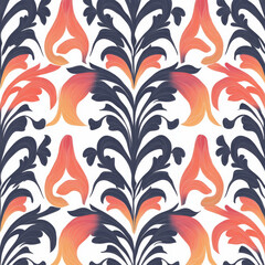 Seamless floral pattern with vibrant colors