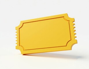 Golden Ticket on White Background