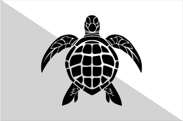 Minimalist Sea Turtle Silhouette for Ocean Lovers. Sea Turtle Silhouette.