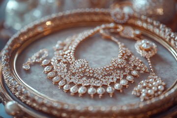 Bridal diamond necklace, wedding prep, vanity, luxury jewelry